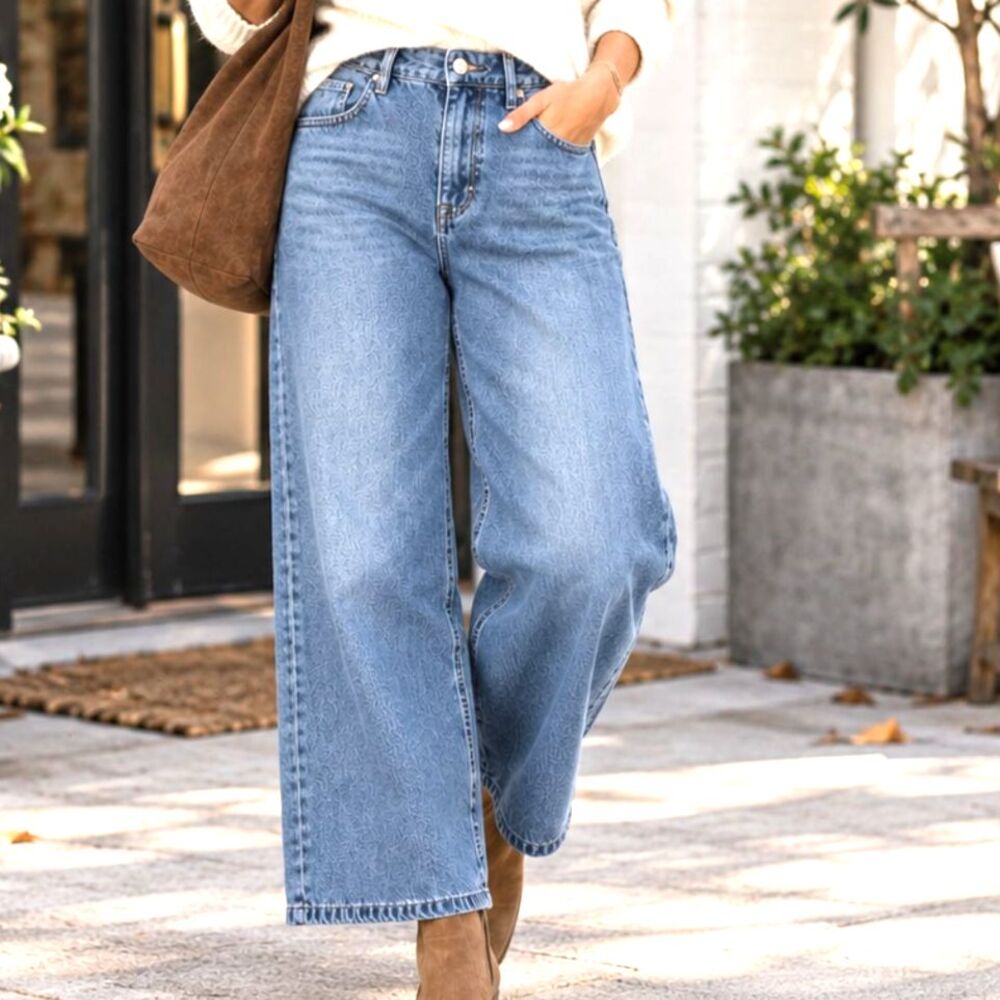 NWT Style & Co Barrel Leg Slouchy High Rise Wide Crop Denim Jeans Size 14